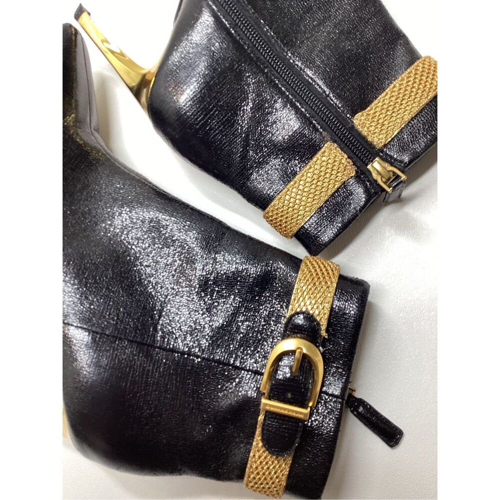Donna‎ karan Sylvia Black & Gold stiletto  Bootie - Picture 14 of 17